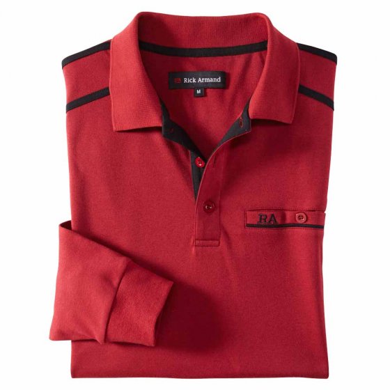 Interlock Shirt mit Kontrasten 3XL (64/66) | Dunkelrot