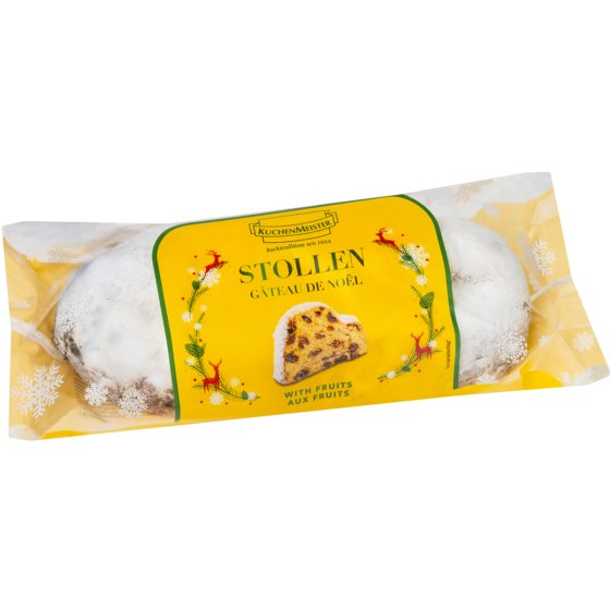 KuchenMeister Christstollen mit Rosinen und Puderzucker 750g 