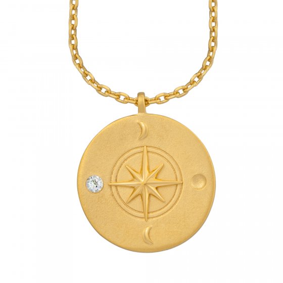 Halskette Element Luft 925/- Sterling Silber vergoldet Weißtopaz 