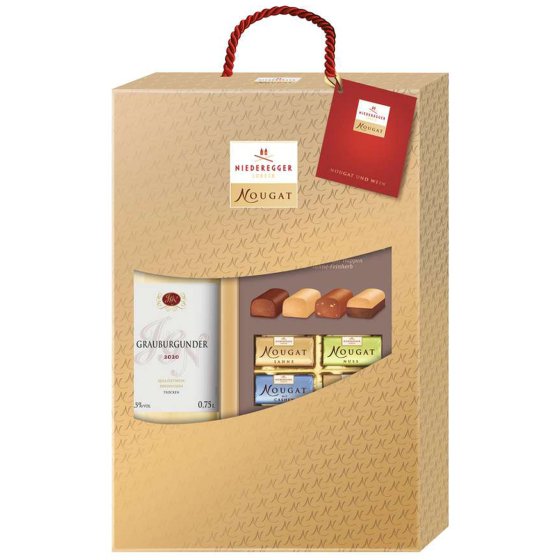 Niederegger Nougat Auswahl und Weißwein Grauburgunder trocken 950g 