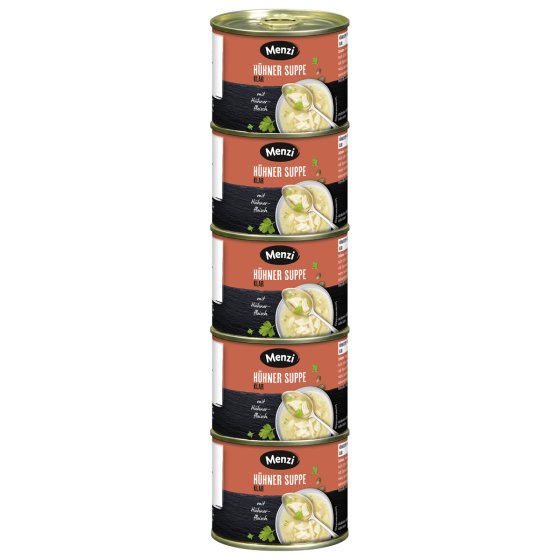 Menzi Klare Hühnersuppe aromatisch ideale Vorspeise 200ml 5er Pack 