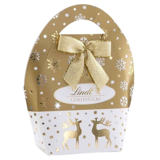 Lindt Goldstücke Mini Tasche mit Alpenvollmilchschokolade 50g 4er Pack 