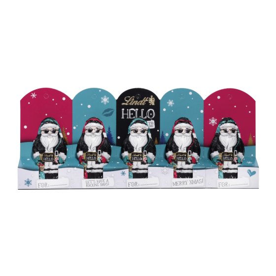 Lindt Hello Xmas Mini Santa aus Vollmilchschokolade 50g 5er Pack 