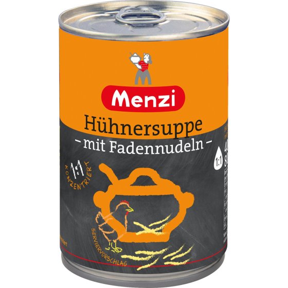 Menzi Hühnersuppe mit Fadennudeln 1 zu 1 konzentriert 400 ml 