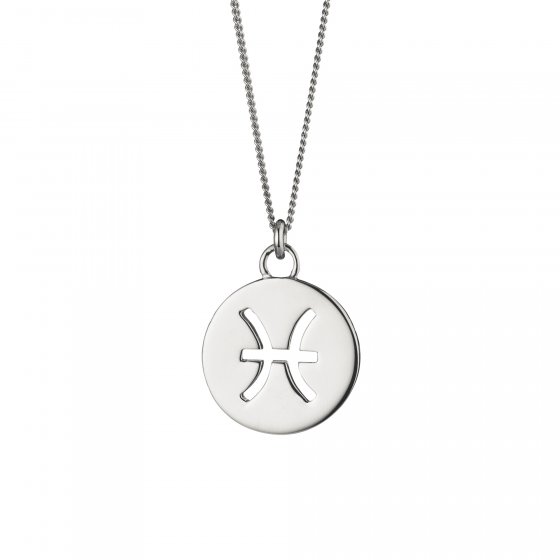 Halskette Fische Sternzeichen 925/- Sterling Silber rhodiniert 