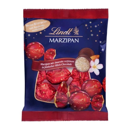 Lindt Edel Marzipan Kugeln mit Milchschokolade verfeinert 100g 
