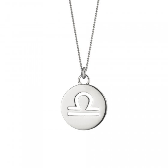 Halskette Waage Sternzeichen 925/- Sterling Silber rhodiniert 