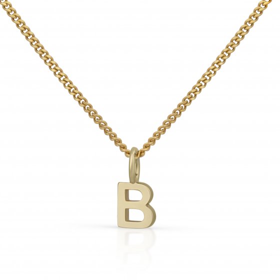 Halskette Gold 375 mit Anhänger 42/45cm lang Buchstabe B 