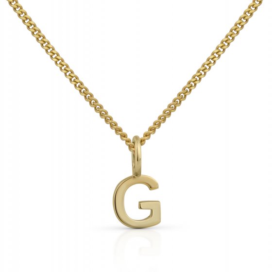Halskette Gold 375 mit Anhänger 42/45cm lang Buchstabe G 