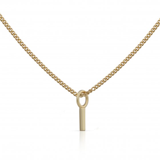 Halskette Gold 375 mit Anhänger 42/45cm lang Buchstabe I 