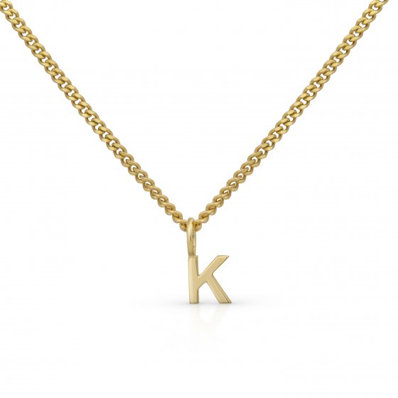 Halskette Gold 375 mit Anhänger 42/45cm lang Buchstabe K 
