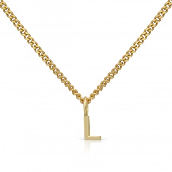 Halskette Gold 375 mit Anhänger 42/45cm lang Buchstabe L 