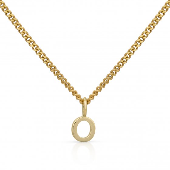 Halskette Gold 375 mit Anhänger 42/45cm lang Buchstabe O 