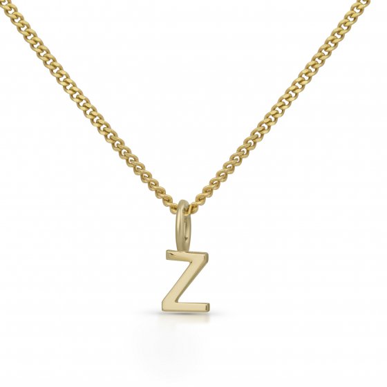 Halskette Gold 375 mit Anhänger 42/45cm lang Buchstabe Z 