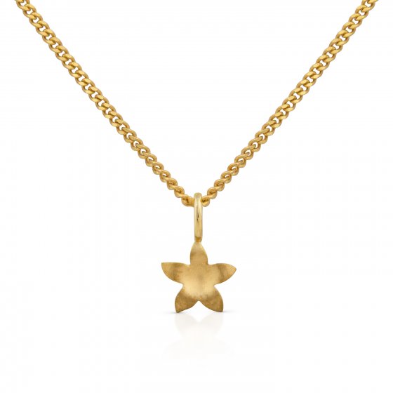 Halskette Gold 585 mit Blumen-Motiv 42/45cm lang 