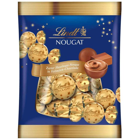 Lindt Nougat Kugeln Nougat  Vollmilchschokolade mit Füllung 100g 