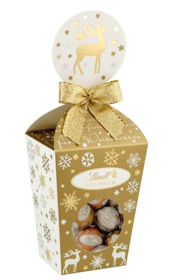 Lindt Goldstücke Mini Kugeln Köcher Geschenkverpackung 150g 