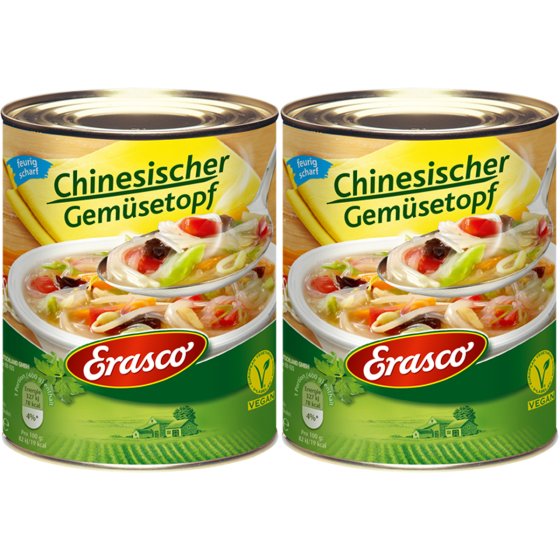 Erasco Chinesischer Gemüsetopf mit viel leckerem Gemüse 800g 2er Pack 