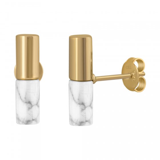 Ohrstecker 925/ Sterling Silber vergoldet Howlith 