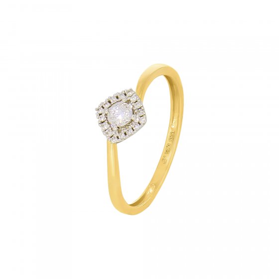 Ring 585 Gold zweifarbig 17 Brillanten zus. 0,13ct. 