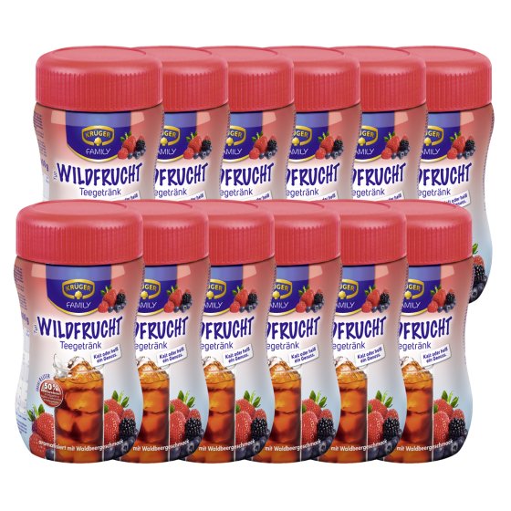 Krüger Teegetränk Wildfrucht 50 Prozent kalorienreduziert 12er Pack 
