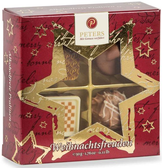 Peters Weihnachtsfreuden alkoholfreie leckere Pralinen Mischung 50g 