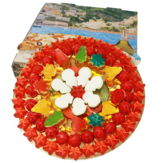 Fruchtgummi Pizza Winter Weihnachtszeit im original Pizzakarton 500g 