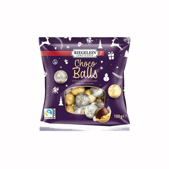 Riegelein Choco Balls Kugeln aus massiver Volmilchschokolade 100g 