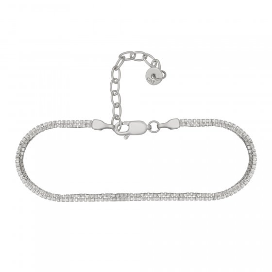 Armband 925/- Sterling Silber rhodiniert zweireihige Venezianer Kette 