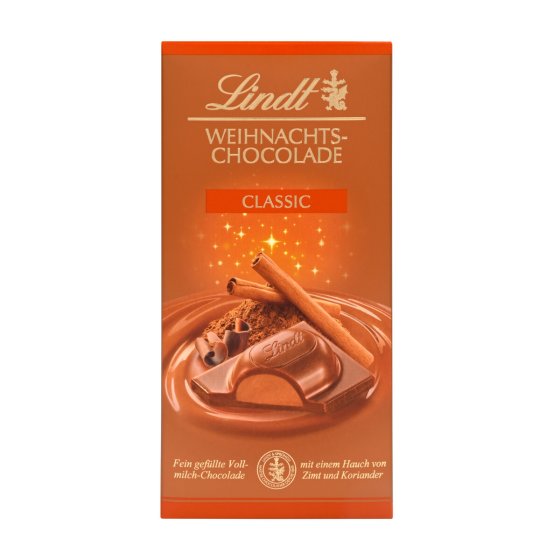 Lindt Weihnachts Chocolade Classic mit Zimt und Koriander 100g 