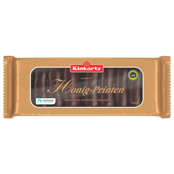 Kinkartz Aachener Honig Printen mit Honig Zartbitterschokolade 100g 