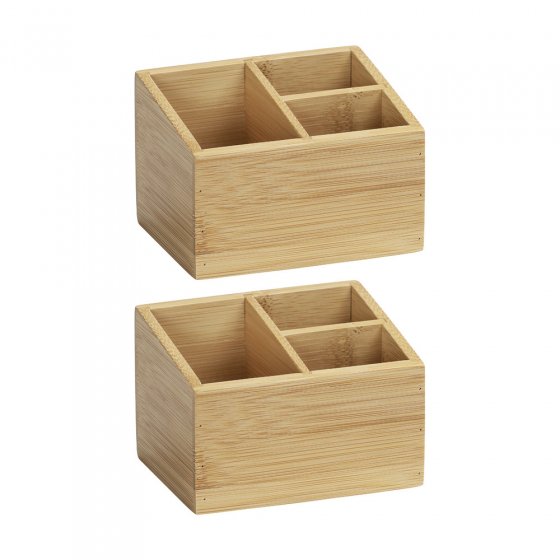 Bambus Organizer Mod. Terra 3 Fächer 2er Set 
