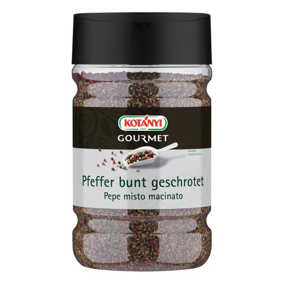 Kotanyi Pfeffer bunt geschrotet schwarz weiß grün und Rosa Beeren 660g 