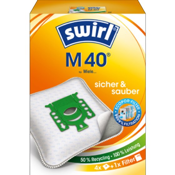 Swirl M40 EcoPor Staubsaugerbeutel gegen allergenen Feinstaub 