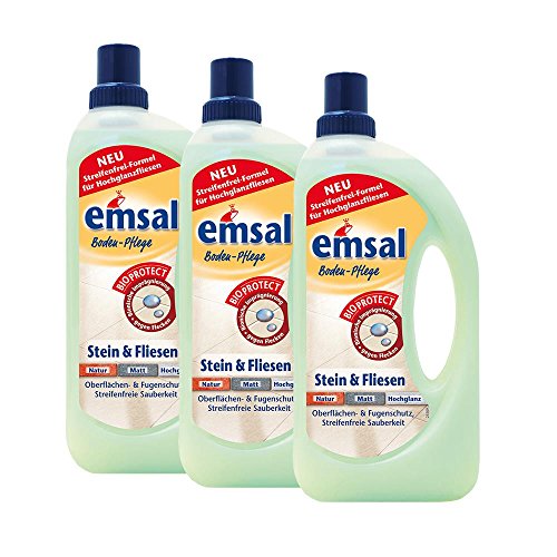 Emsal Boden-Pflege Stein & Fliesen mit Bioprotect Oberflächen & Fugenschutz 3l 