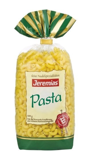 Jeremias Pasta Hörnchen Nudeln aus Hartweizengriess ohne Ei 500g 