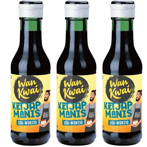 Wan Kwai Ketjap Manis nach indonesischer Art mild 125ml 3er Pack 