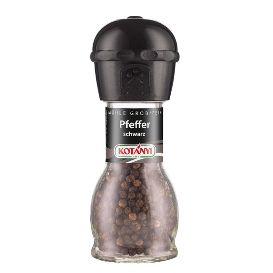 Kotanyi Pfeffer Mühle mit getrockneten grob feinen Pfeffer schwarz 36g 