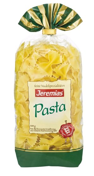 Jeremias Farfalle Pasta Nudeln aus Hartweizengriess 500g 4er Pack 