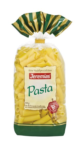 Jeremias Pasta Rigatoni Nudeln aus Hartweizengriess 500g 4er Pack 
