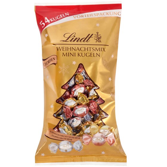Lindt XXL Weihnachtsmix Mini Kugeln Glamour 3fach sortiert 268g 