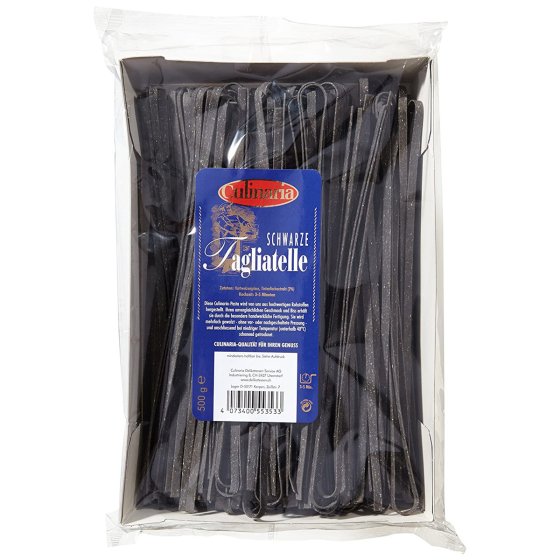 Culinaria Schwarze Tagliatelle Nudeln aus Hartweizengriess 500g 