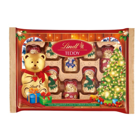 Lindt Teddy Freunde gefüllte Schokoladen Figuren aus Vollmilch 96g 
