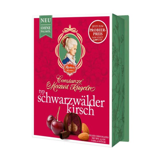 Reber Mozartkugeln Schwarzwälder-Kirsch Pralinen 6er Packung 120g 