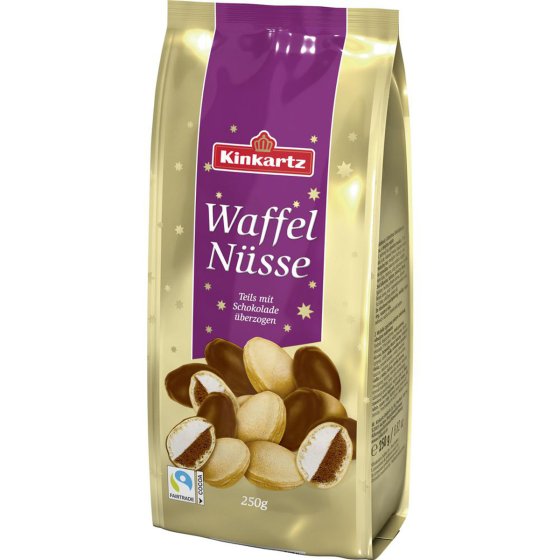 Kinkartz Waffelnüsse mit Vanille und Nougat Creme Füllung 250g 