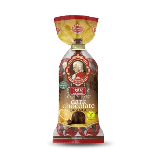 Reber Mozartkugeln Dark Orange Pralinen 8er fruchtig-herben Note 160g 