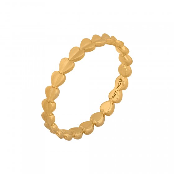 Ring 925/- Sterling Silber vergoldet Herz Stacking 