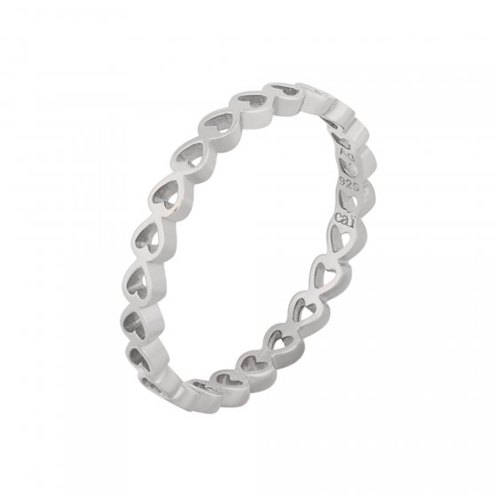 Ring 925/- Sterling Silber rhodiniert Herz Stacking 