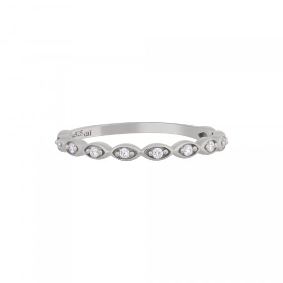 Ring 925/- Sterling Silber rhodiniert Zirkonia Stacking 