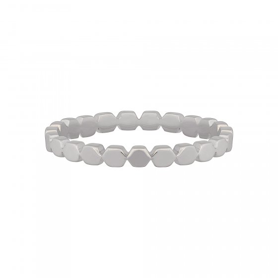 Ring 925/- Sterling Silber rhodiniert Hexagon  Stacking 